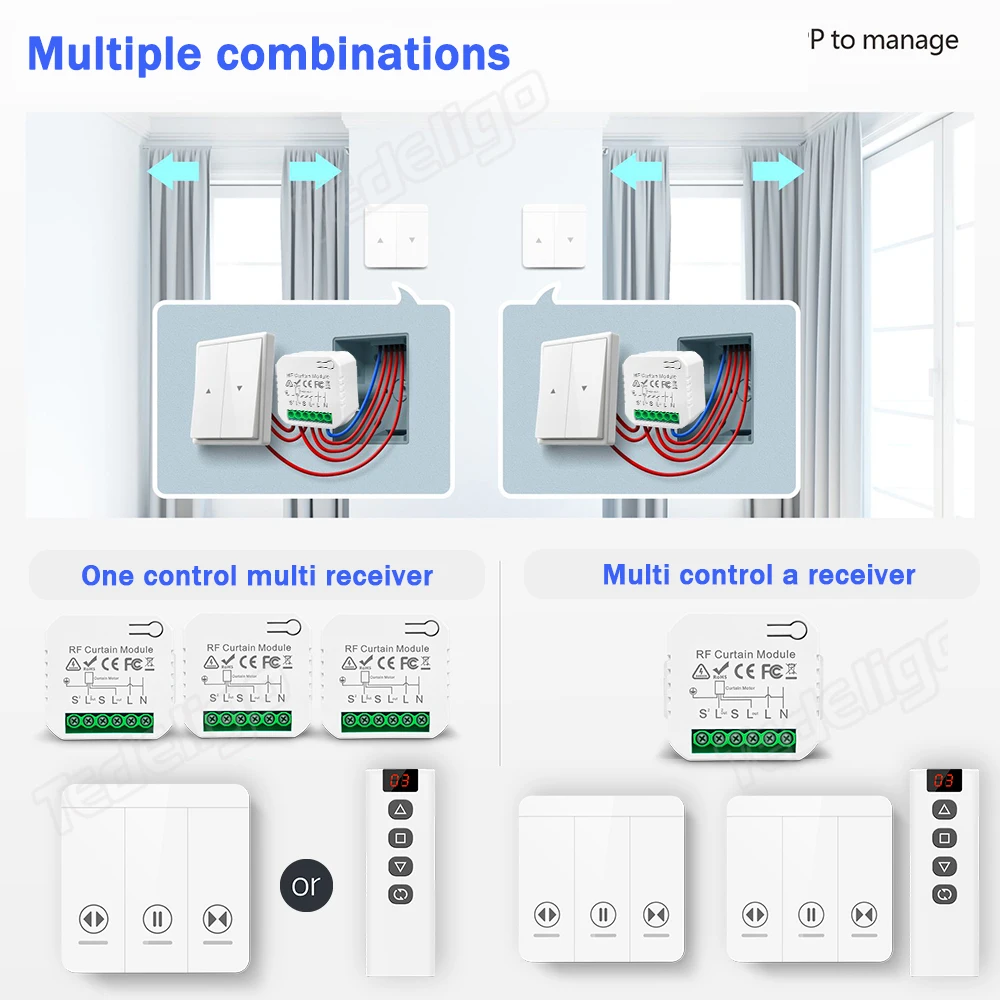 433 MHz RF Curtain Switch Modu - Ir Remote Module recension och pris