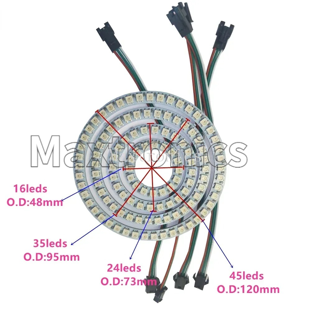 WS2812B FCOB RGB Led Ring 18/3 - Ws2812B recension och pris
