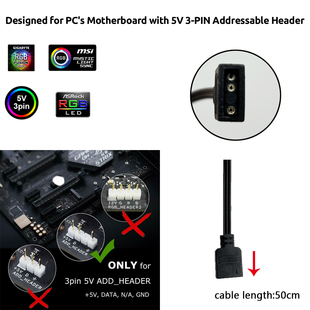 5V ARGB 3Pin Header for Asus A - Ws2812B recension och pris