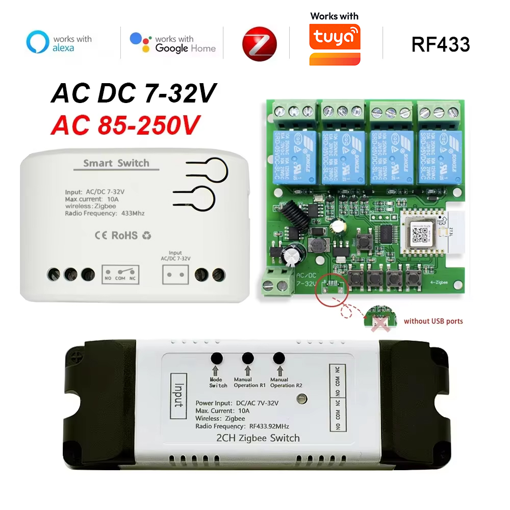 Dry Contact Smart Zigbee Switc - Relay Module 4 Channel recension och pris